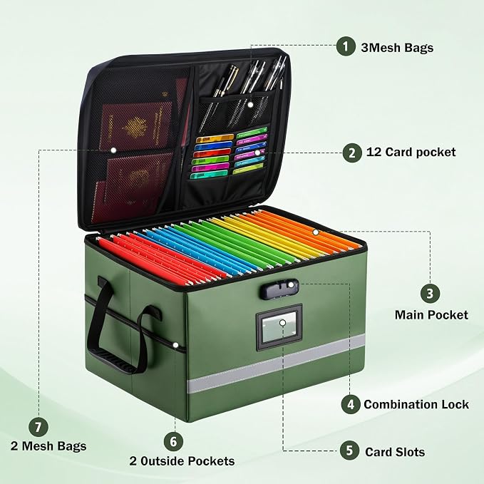 EXLIFBAG File Organizer, Fireproof File Box - Image 2