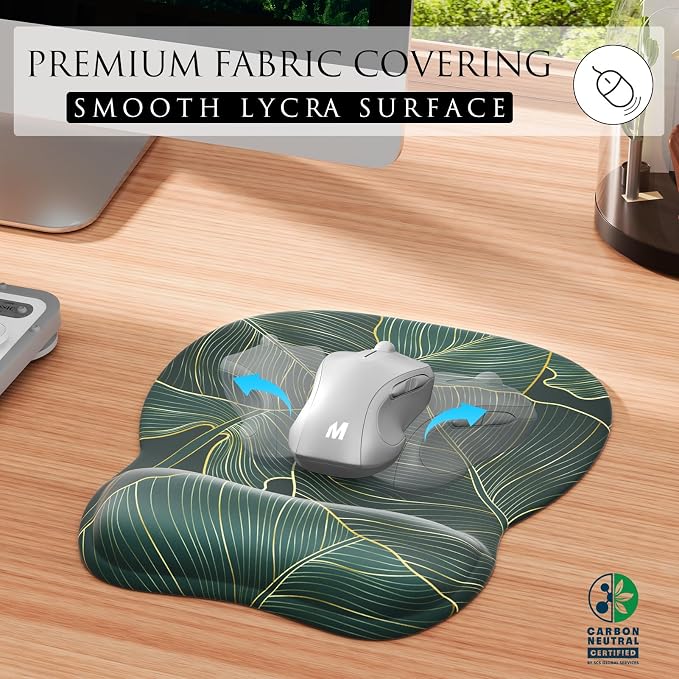 MROCO Ergonomic Mouse Pad with Gel Wrist Rest, 9.4 x 8.1 in, Gel Wrist Comfort - Image 2