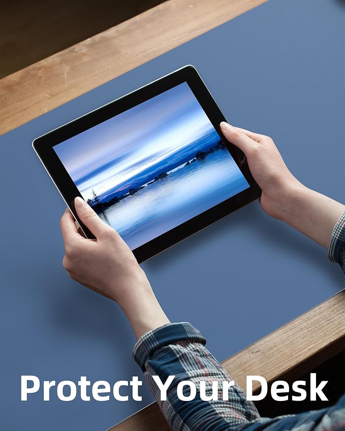 AFIING Leather Desk Pad Protector, Mouse Pad, Office Desk Mat, Non-Slip PU - Image 4