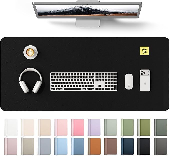 YSAGi Leather Desk Protector, Office Mat, Large Mouse Mat, Non-Slip PU Leather by YSAGi