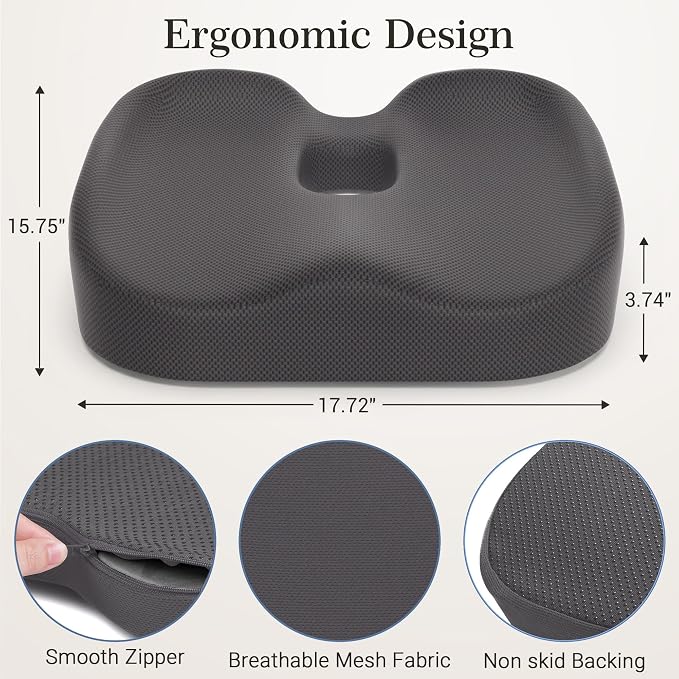 Donut Pillow Seat Cushion for Hemorrhoids & Tailbone Pressure Relief - Image 4
