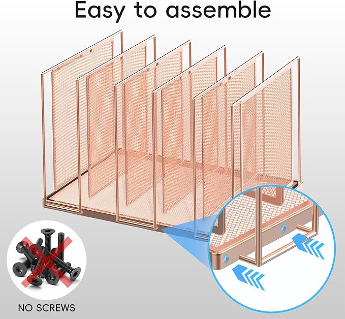 File Organizer for Desk, 5-Section Vertical File Sorter, Paper Holder Organizer - Image 3