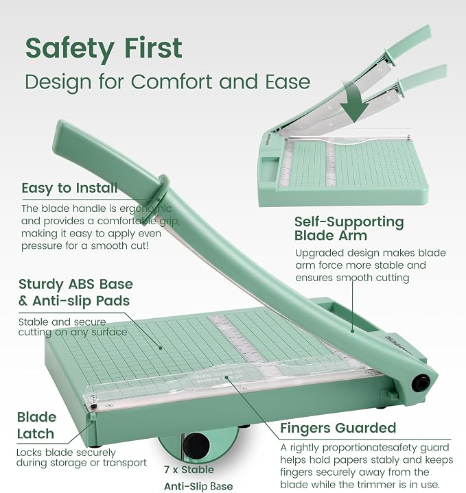 12" Heavy Duty Guillotine Paper Cutter – Professional Paper Trimmer - Image 4
