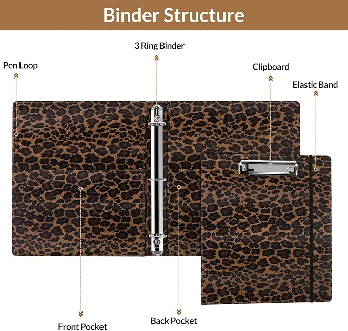 SKYDUE 1 Inch 3-Ring Binder - Image 5