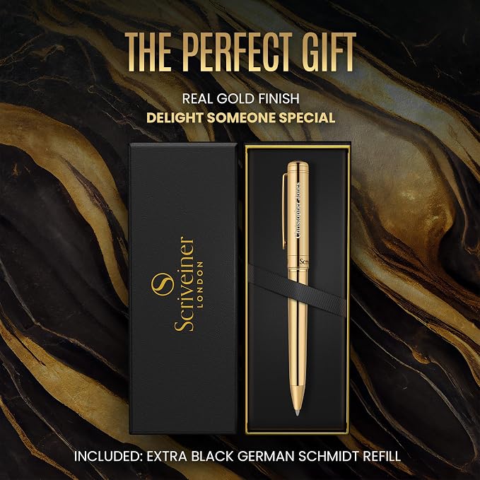 Scriveiner Personalized Gold Ballpoint Pen - Image 3