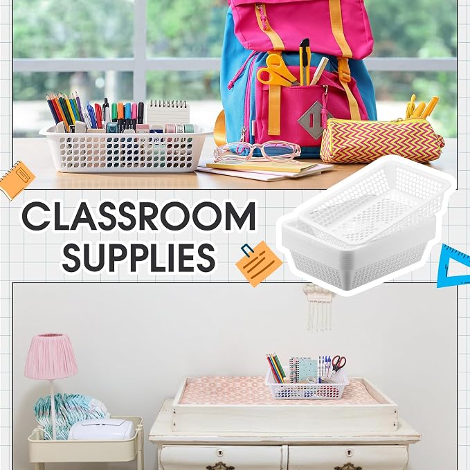 Zhehao 24 Pcs Paper Organizer Basket Bulk 13.6 x 10.2 x 3.3 Inch Classroom - Image 4