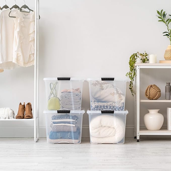 IRIS USA 72 Qt Stackable Plastic Storage Bins - Image 7
