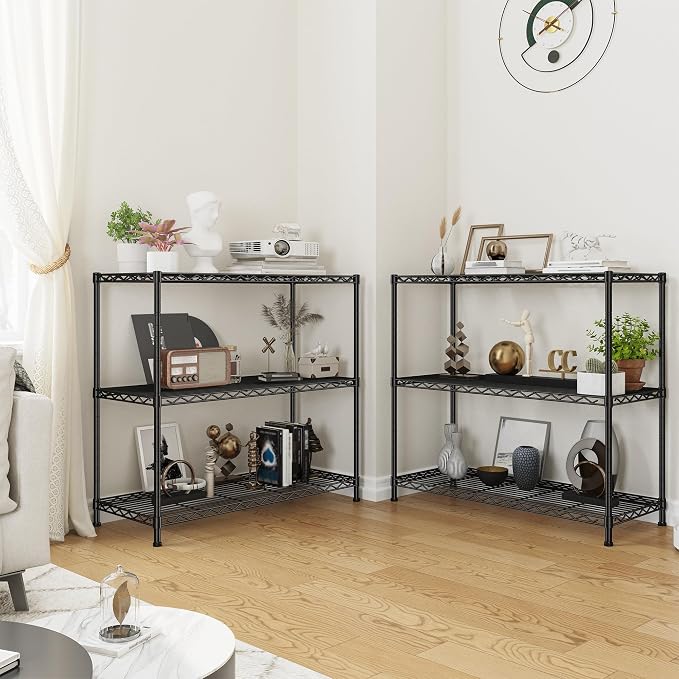 DurayLoly 35.6" W Storage Shelves, 3 Tier Adjustable Metal Shelving Unit Heavy - Image 9