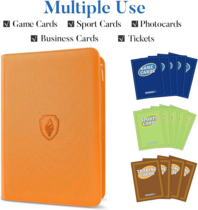 Premium Zip Card Binder, Fabmaker 9 Pocket Trading Card Binder, PU Cover Zipper - Image 2