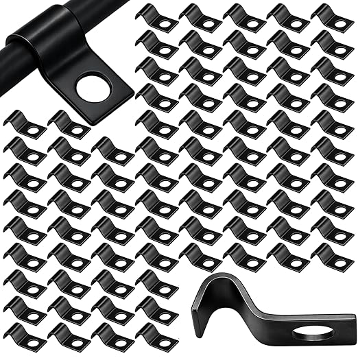 Yaocom 100 Pcs Cable Wire Screw Clips 1/4 Inch, Zinc Plated Steel Clamp Outdoor by Yaocom