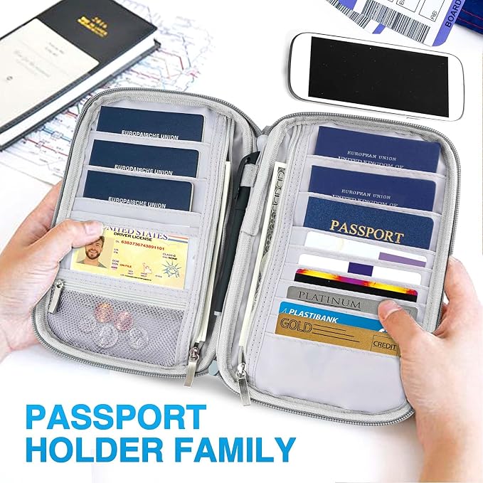 TOPBAG Passport Holder Family, Women Rfid Blocking Passport Wallet, Travel - Image 5