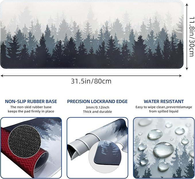 Galdas Mouse Pad For Gaming, Forest Background Pattern XXL XL Large Mouse Mat - Image 3