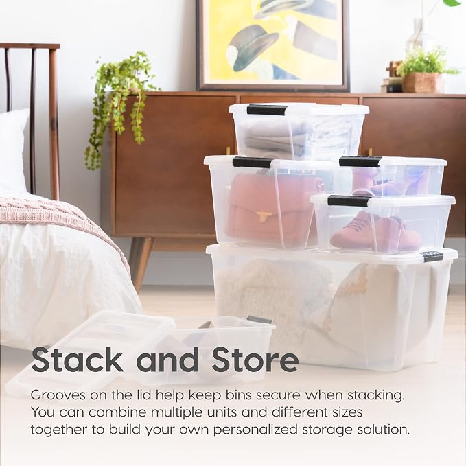 IRIS USA 6 Qt Stackable Plastic Storage Bins - Image 7