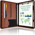 STYLIO Zipper Portfolio | Padfolio 3 Ring Binder and Clipboard Folio | by Stylio