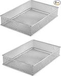 YBM HOME Silver Mesh Drawer Cabinet and or Shelf Organizer Bins, School Supply by YBMHome