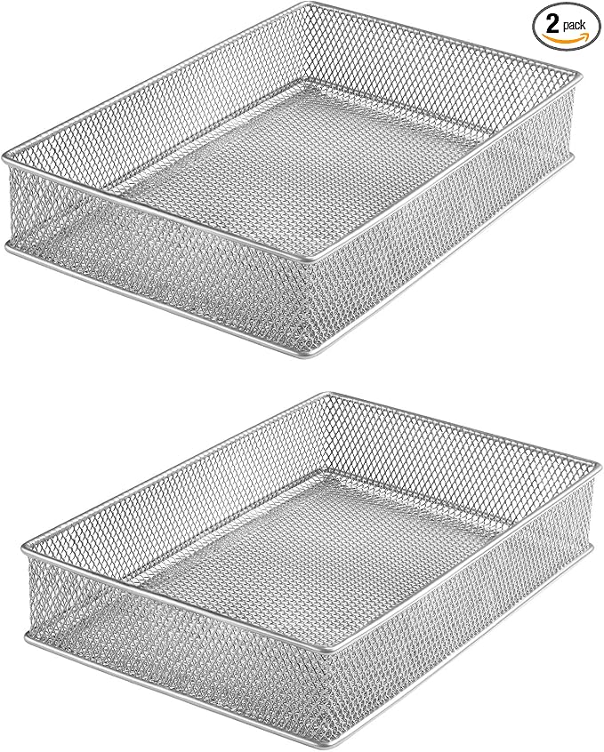 YBM HOME Silver Mesh Drawer Cabinet and or Shelf Organizer Bins, School Supply by YBMHome