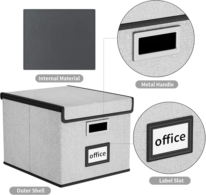 Collapsible File Storage Organizer Boxes - Image 3