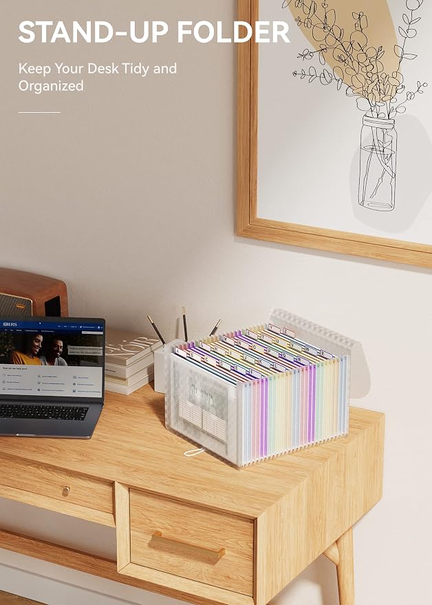 ABC life 26 Pockets Accordion File Organizer, Expanding File Folder, Portable - Image 7