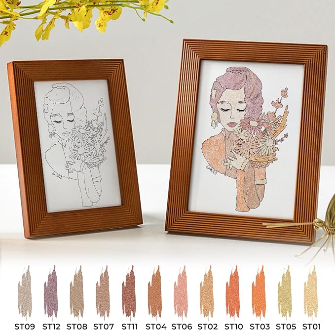 Retractable Glitter Gel Pens, 12 Colors Large Capacity Skin Tone Glitter - Image 4