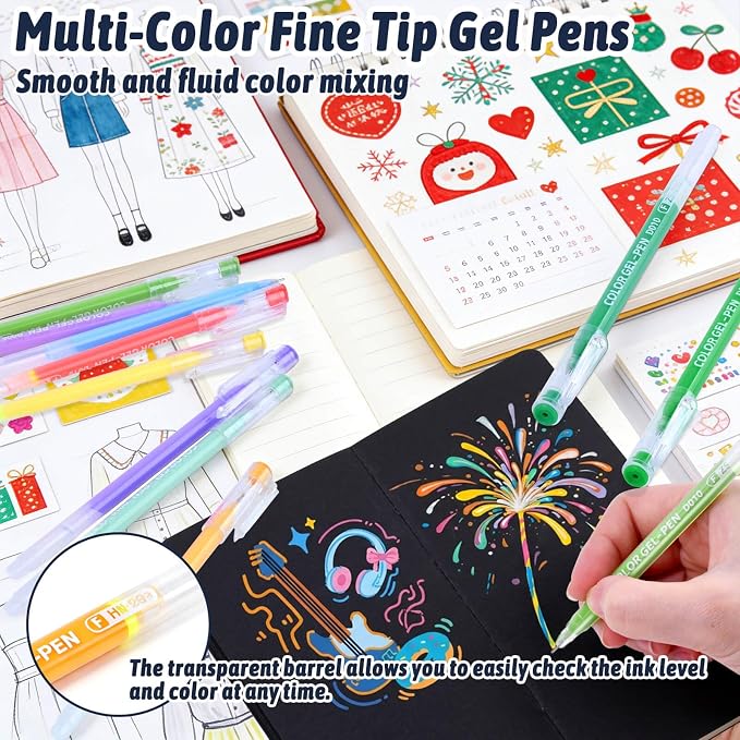 Gel Pens Set for Coloring, 72 Colors Gel Pens Markers for Adult Coloring Books - Image 4