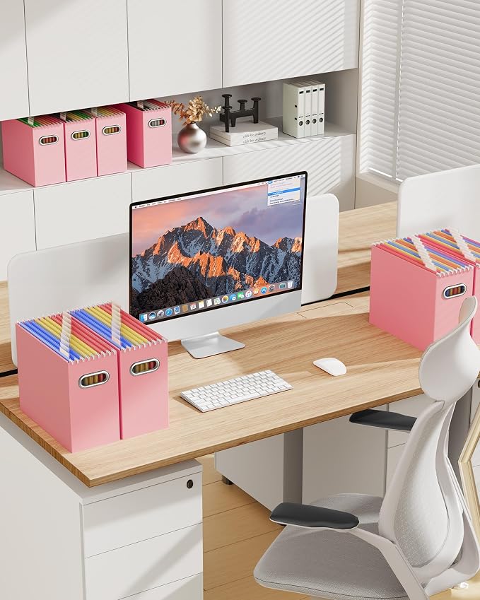 Oterri File Organizer Box, Portable Collapsible Cardboard File Folder Organizer - Image 3