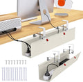 28" Small Under Desk Cable Management Tray No Drill, Compact Clamp On Cord by Cotohim