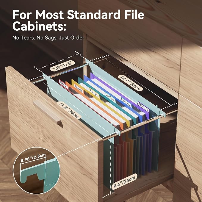 ThinkTex Plastic Expanding Hanging File Folders, 7 Innovative 1.2" Accordion - Image 2