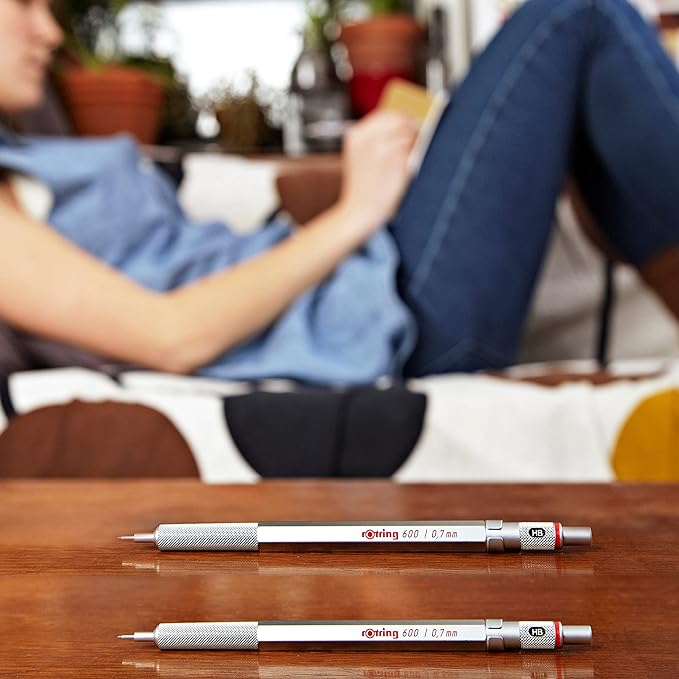 rOtring 600 Mechanical Pencil | HB 0.7 mm | Red All-Metal Body | Hexagonal - Image 6