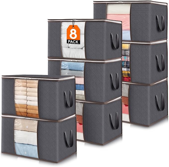 Lifewit 8 Pack 60L Clothes Storage Bins by Lifewit