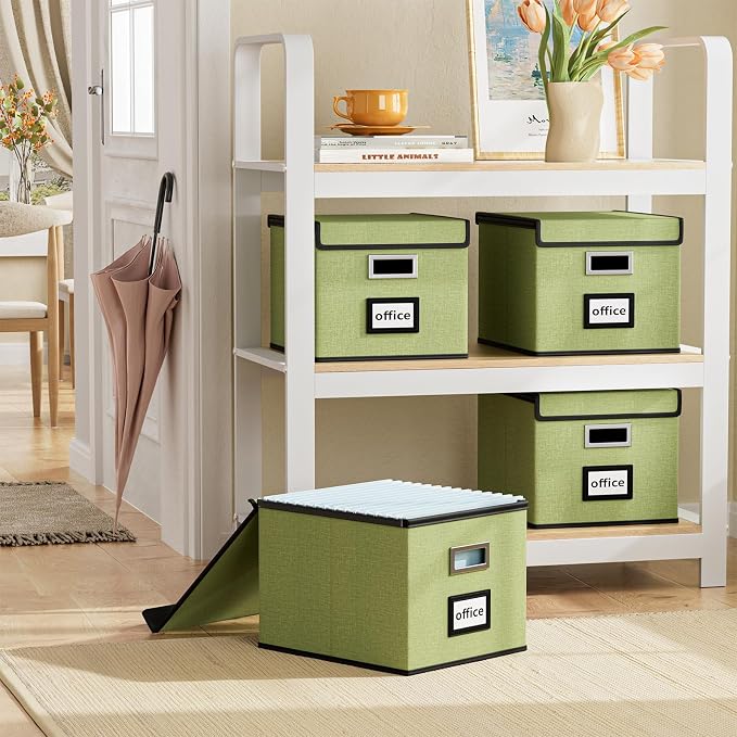 File Organizer Box with Lid, Collapsible File Folder Organizer - Image 5