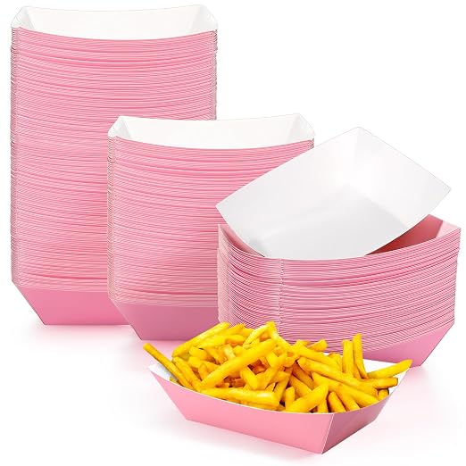 Yinkin 200 Pcs Paper Boat Disposable Graduation Food Trays Nacho Trays Kraft by Yinkin