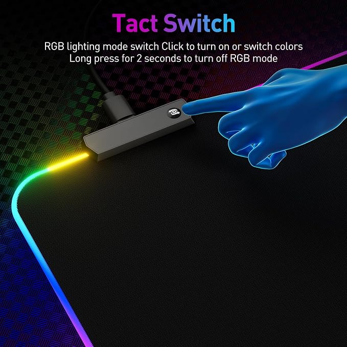 RGB Mousepad Led Mouse Pad, Large Mouse Pad, Led and Big Mouse mat - Image 4