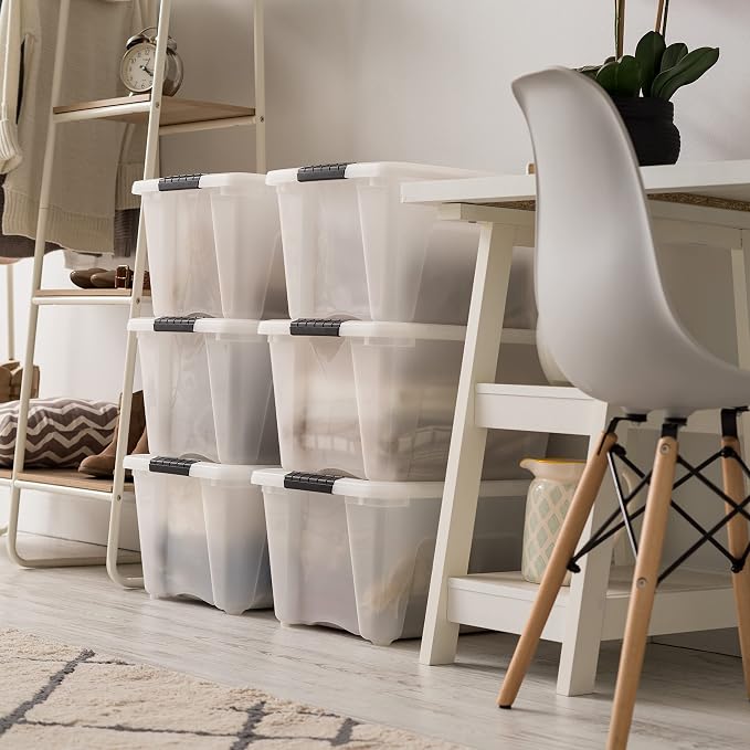 IRIS USA 32 Qt Stackable Plastic Storage Bins - Image 6