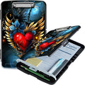 Winged Heart A4 Clipboard with Storage Pen Holder, Clipboards Organizer Nursing by Unknown