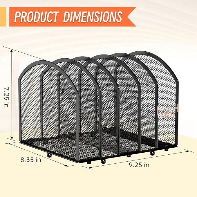MINDEPOT Desk File Organizer 5 Sections Desktop Organizer File Mail Sorter - Image 2