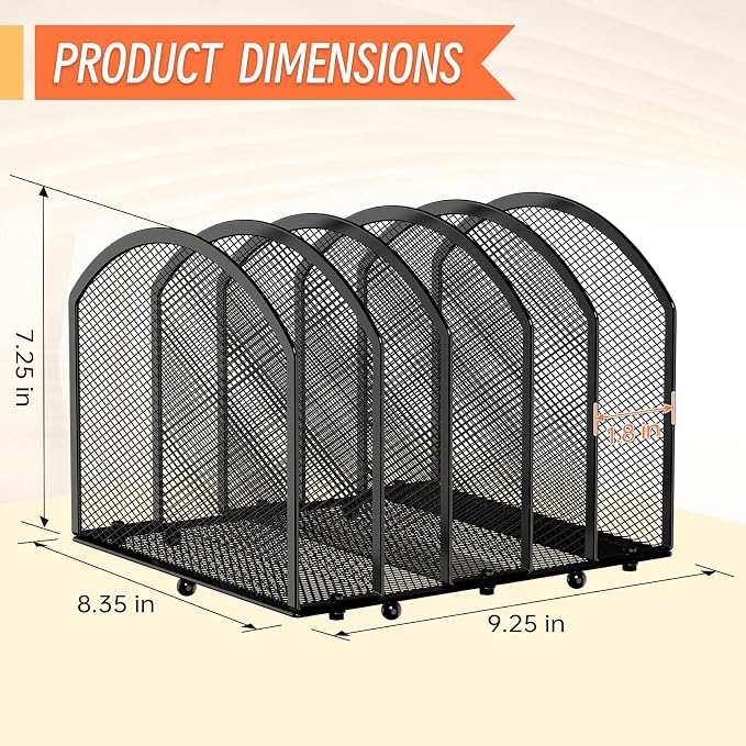 MINDEPOT 5-Section Desk File Organizer, Vertical Desktop File Holder Mail - Image 2
