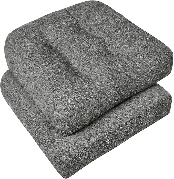 downluxe Chair Cushions for Dining Chairs 2 Pack, Tufted Indoor Chair Pads by Downluxe