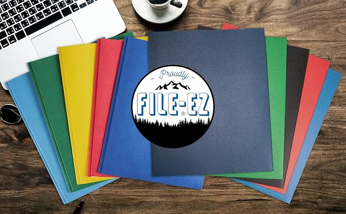 FILE-EZ Two-Pocket Folders, Durable Textured Paper - Image 8