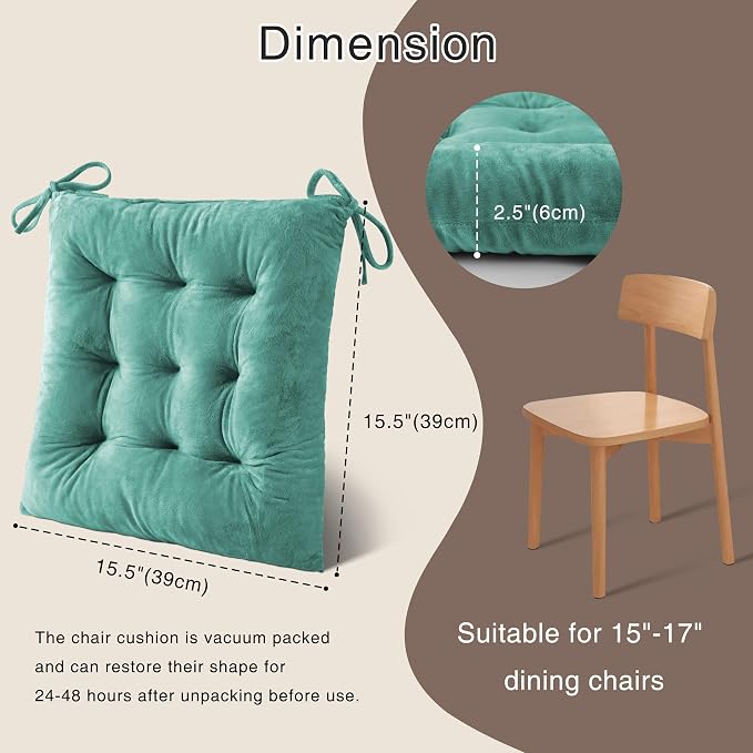 OVOV 6 Pack Chair Cushions for Dining Chairs Soft Seat Cushions for Kitchen - Image 2