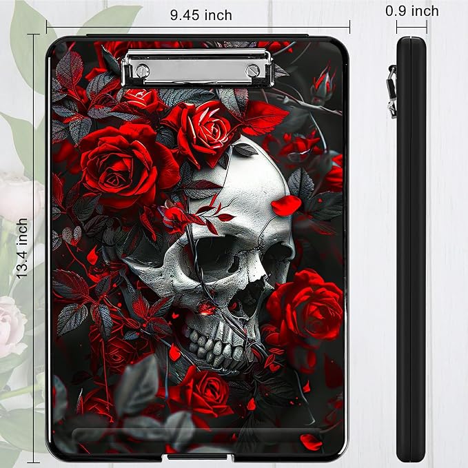 Red Rose Skull A4 Clipboard - Image 4