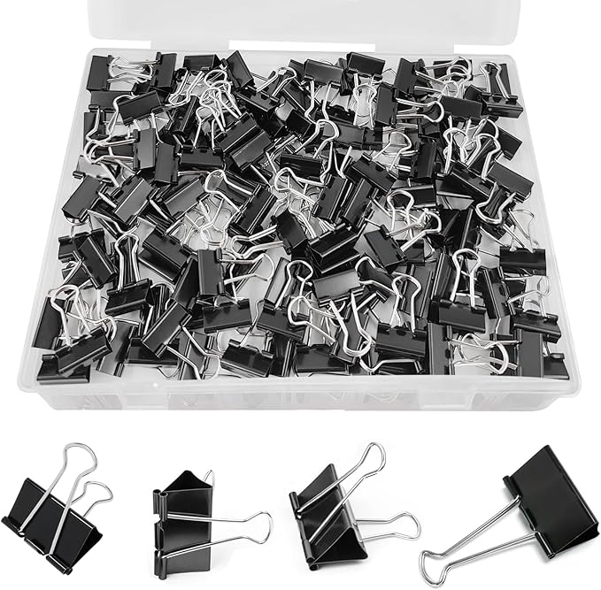 120 Pcs Small Binder Clips Black, 0.75in/19mm Mini Binder Paper Clips, Paper by Unknown