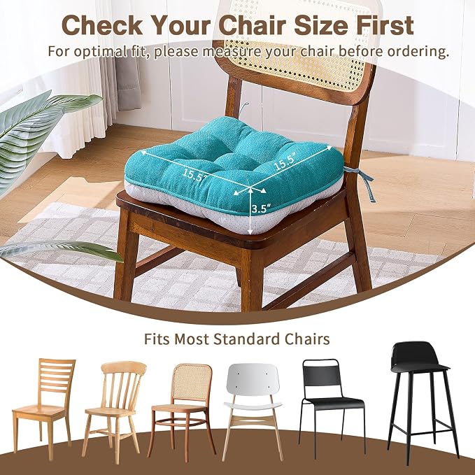 BETU Chair Cushions for Dining Chairs Set of 6, 3.5" Thick Kitchen Table Chair - Image 4