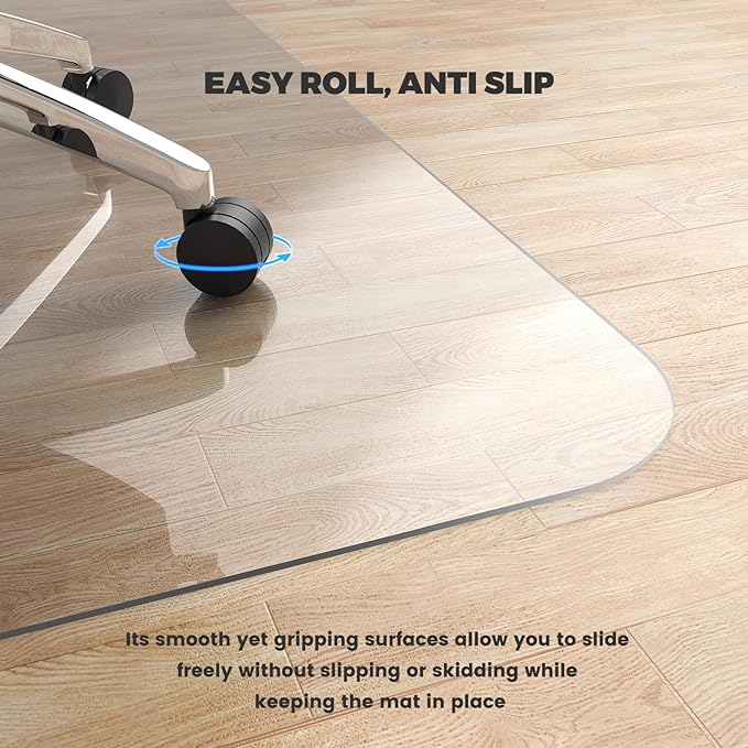 Yecaye Office Chair Mat for Hardwood Floor, PVC Heavy Duty Floor Protector for - Image 5