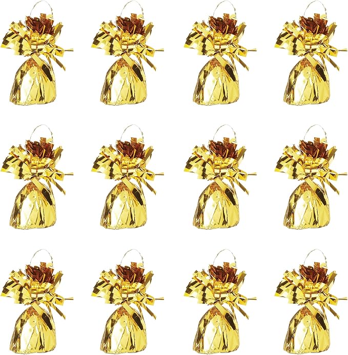 Beistle 50804 GD Metallic Wrapped Balloon Weights, 6 Ounces by Beistle