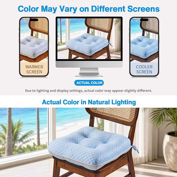 BETU Cooling Chair Cushions Set of 4, 3.5” Thick Seat Cushions, Breathable - Image 7