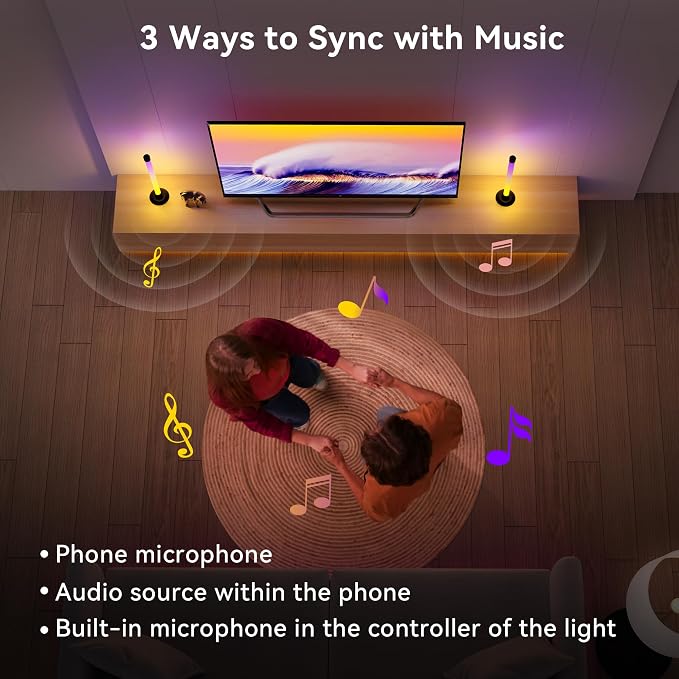 Ledagic Led Light Bar with Music Sync, Color Changing TV Backlight App & Remote - Image 3