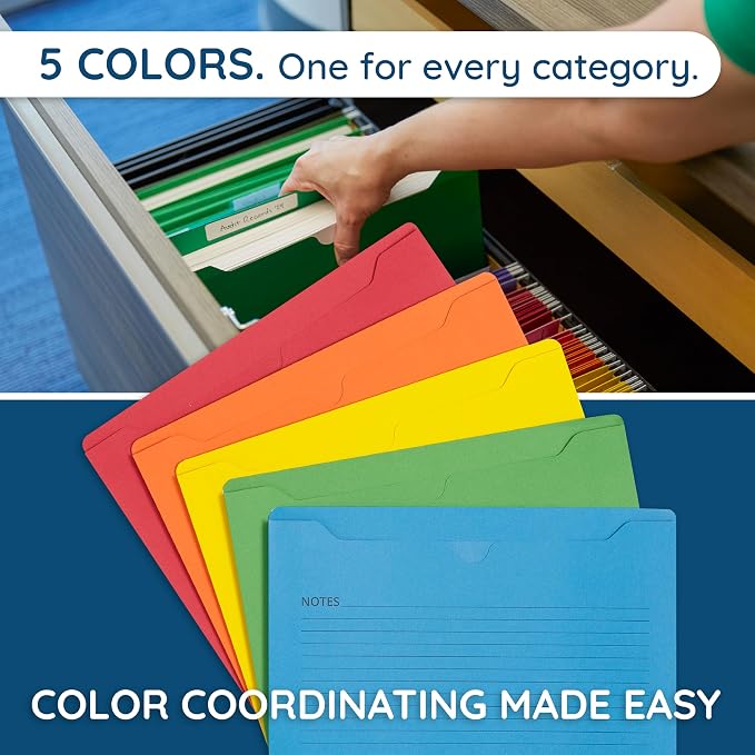 Blue Summit File Jackets Letter Size 2 Inch Expansion, Lined Folders - Image 6