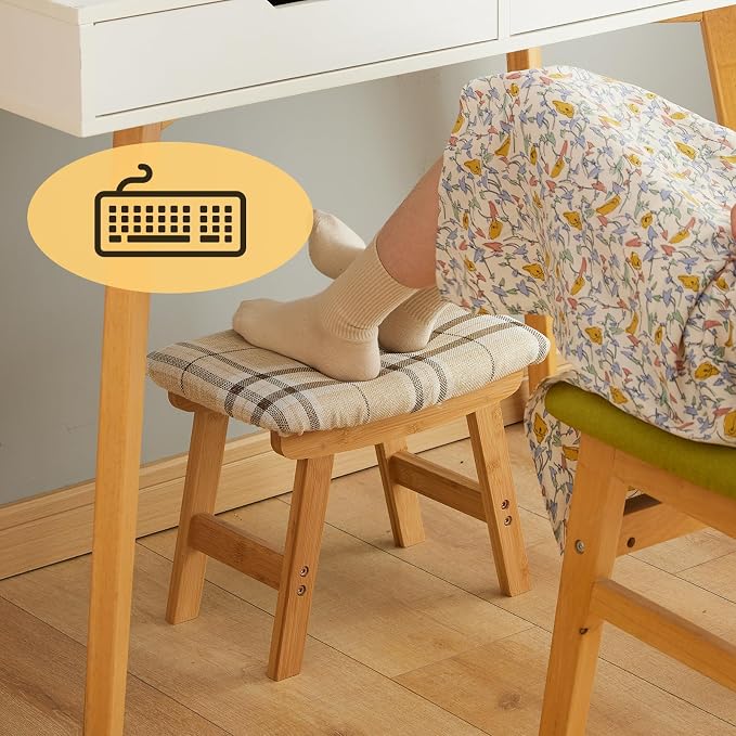 Foot Stool Ottoman Foot Rest Under Desk, Small Stool - Image 6