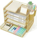 LEKETREE Desk Organizers and Accessories, 5-Tier Paper Letter Tray Organizer by Stylishworkspaceeffortlessorganization