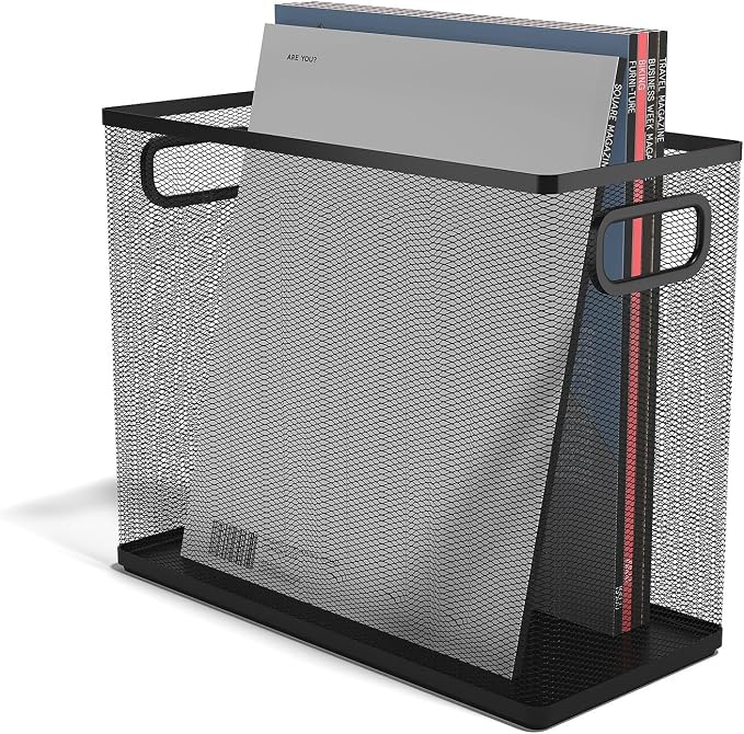 TRU RED Wire Mesh File Organizer, Matte Black, 2‑Pack – Vertical Desktop Sorter - Image 4